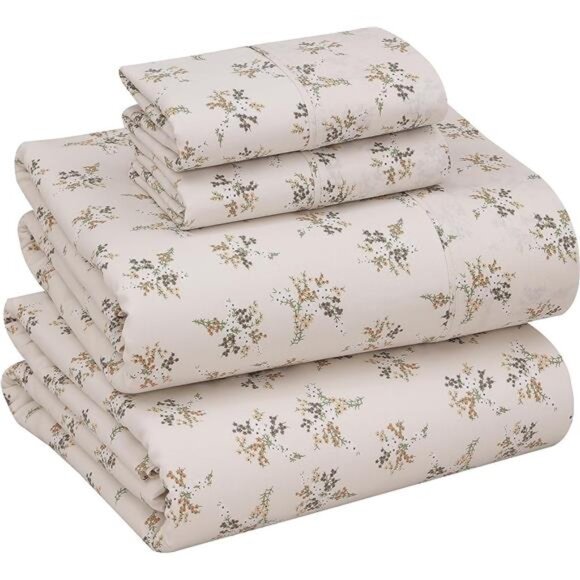 100% Cotton Split King Sheets Sets for Adjustable Bed, 5 PCs, Soft & Breathable - Picture 1 of 8